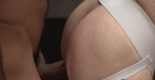 Horny DILF lets curious young men fuck his ass in a rough threesome