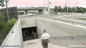 ”Natural titty Romanian ass pumping public sex”