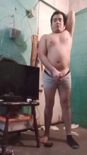 Jesus in boxer pulling his penis #151