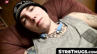 Str8Thugs.com - Straight guy's mouth-filling cum shot session after an intense jerk o