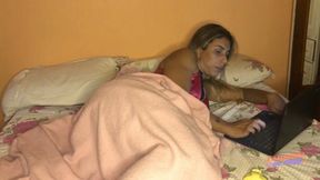 Fucking My Trans Girlfriend While She Works