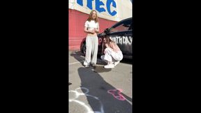 Lulu and Nancy: Stranger catch us near his car which we graffitiing 🤪