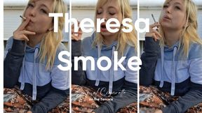 heresa Smoke enjoys a sensual cigarette on the terrace, Smoking Fetish, Outdoor Smoking, Natural Beauty