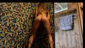 Amateur Girl Masturbates and CUMS in Shower - LuxurySnow