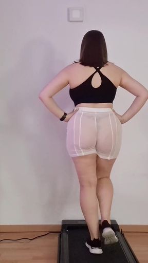 Trying on Sheer Shorts &amp; Walking on Treadmill in Sneakers While Sharing My Fantasies About You