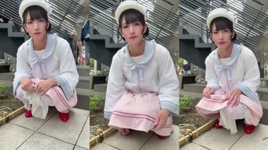Strangers watch as she slips into a diaper in public
