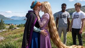 anna and rapunzel’s princesses foursome - double creampie (ai)