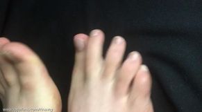 pedicure with red polish