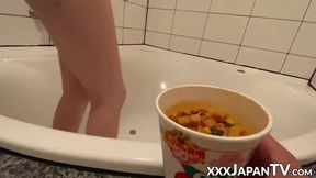 Hot guy spreads and rammed the tight pussy of sexy asian babe