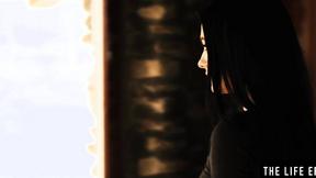 ”Pale & skinny brunette Sapphira A rubs her wet twat”