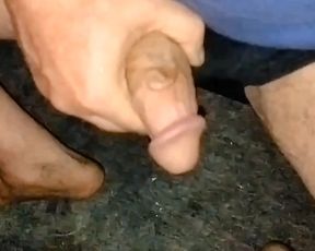 Grandpa wanking his semi and cumming like a fountain