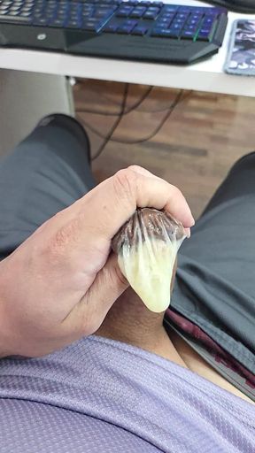 Condom Filled with Semen