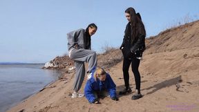 SARAH and VICTORIA - Humiliation by the lake! (HD)