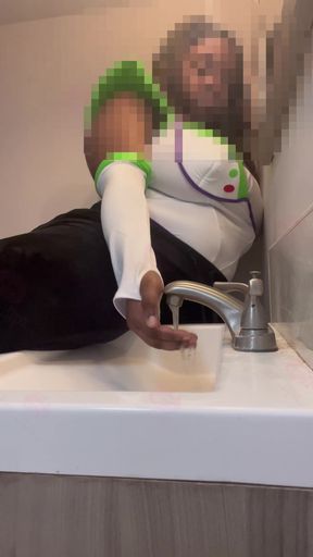 A Cute Ebony American Grinds In Her COSPLAY Outfit!