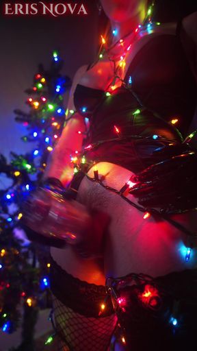 Eris Nova Jerks off Wrapped in Christmas Lights