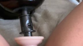 Big puffy pussy and clit getting pounded with a fucking machine