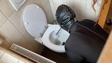 Golden Shower on Toilet Slave POV