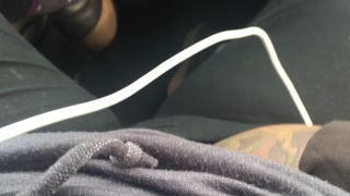 Cumming in my new car at the park