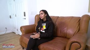 Part 1 of 2 beautiful BBW gets undressed for porn audition masturbates and sucks cock to get the job