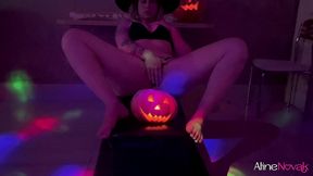a wonderful blowjob from the young blonde witch after the halloween party followed by lots of doggstyle