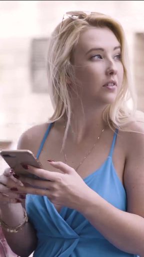 Big-dicked man gets busy with Samantha Rone in an outdoor interracial encounter