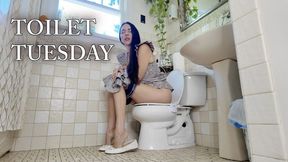 Toilet Tuesday- Watch MIss Stella Go Potty in White Ballet Flats - HD MP4