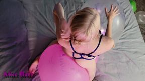 Balloon No Pop Wrestle Squeak and Cum with Alice Marz