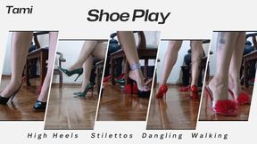 Walking and dangling high heels and stiletto heels while I model them (4)