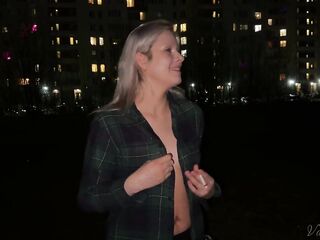 Smokin' Blonde with Nude Tits Smokes!