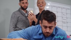 Why Not Bi - Blonde Brook Page &amp; Argos Turn a High Stakes Job Interview Into a Raw &amp; Hot Office 3some