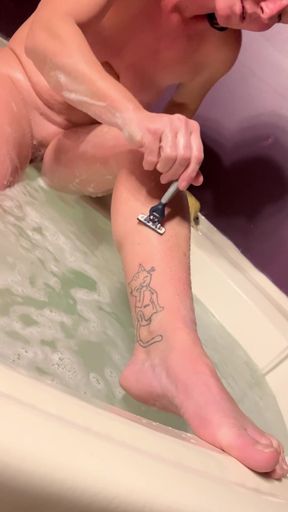 Shaving Pussy & Legs, Erotic Sensual School Teacher