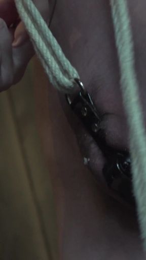 Iconic moment from "My sexy teen slave gets bondage fuck during bdsm session"