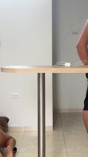 I take advantage of the fact that the cuckold is cooking to get my lover in and he fucks me until I cum from pleasure   Clip 3