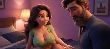 Warm bed lights up for lonely husband as MILF next door gives him hope through sex