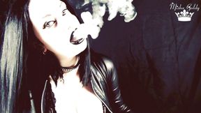 Goth darkside smoking JOI and tease