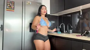 Birthday surprise leads to a hot Threesome with Latino MILF and her son's friend