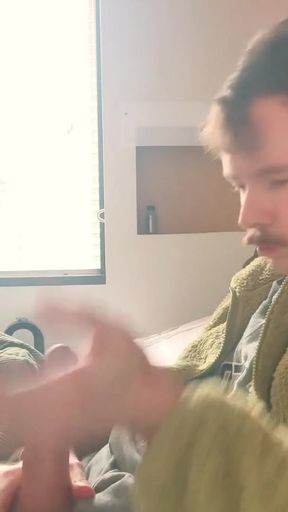 Thrilling moment from &quot;Hung lad jerking off, selfsucking and showing ass&quot;