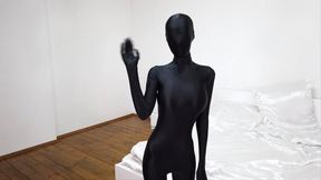 Black Zentai Girl and Pink Cocoon