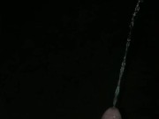 Night Piss Outside With A Butt Plug In