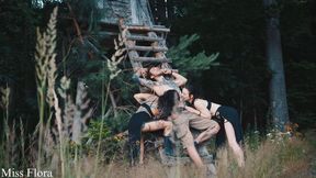 Biting the Festival Boy in the Woods with Snorfux and Goddess Yazmin (4K MOV)