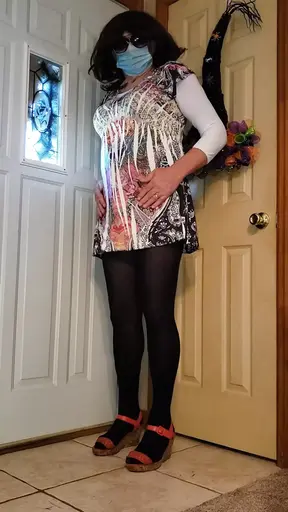 Crossdresser in my sexy new mini dress.