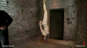 ”Ginger with huge nipples suspended”