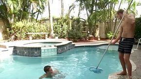 2 Young College Boys Fucking & Sucking By The Pool