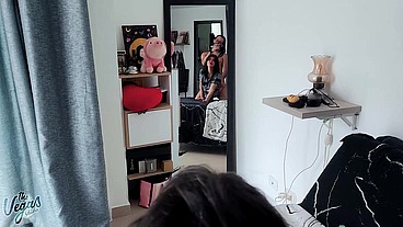 Sexy amateur couple fucking in front of the mirror