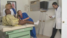 Sexy nurses Krissy Lynn and Amy Brooke are being fucked