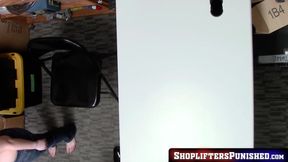 Horny perp Cleo Clementine fucked and facial in office for stealing