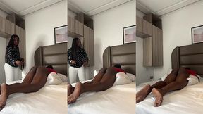 african ebony mistress spanks slave