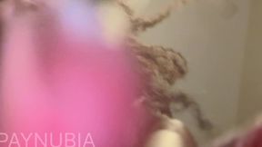 Playful Ebony Giant Girlfriend Teases Her Tiny Yoga ball brat tease tiny shrinking fetish foot fetish