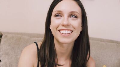 Cute brunette swallows loads of hot cum after riding a massive black cock