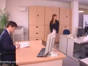 Time Stops As Guy Fucks Girls In Office Pantyhose And Groops Them Hotly
